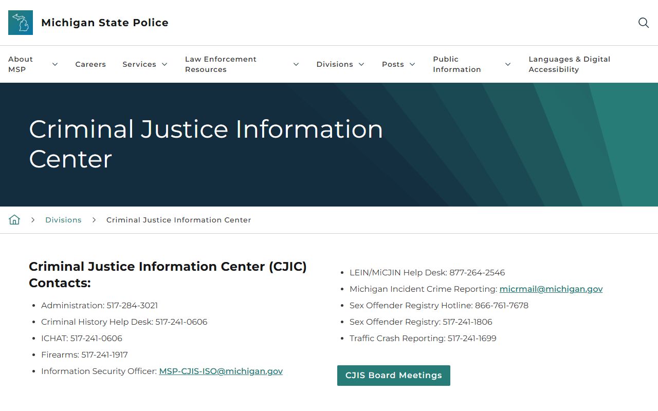 Baraga County criminal court records ICHAT and CJIC criminal history search