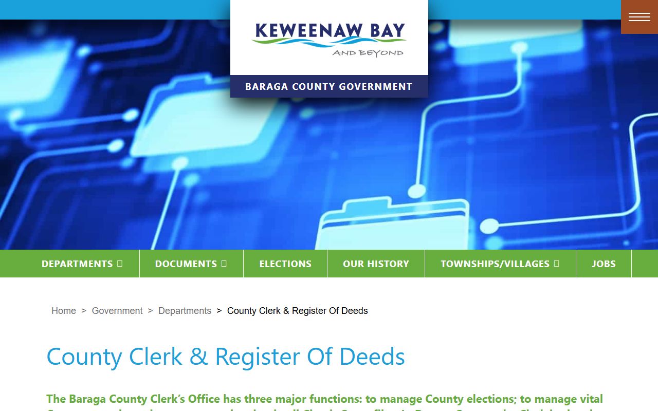 Baraga County Clerk and Register of Deeds records