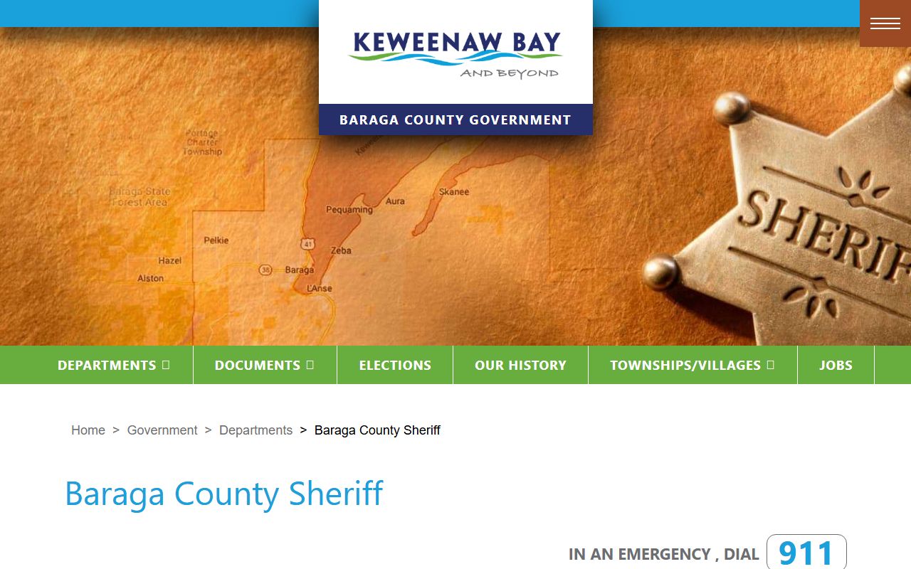 Baraga County Sheriff and jail records